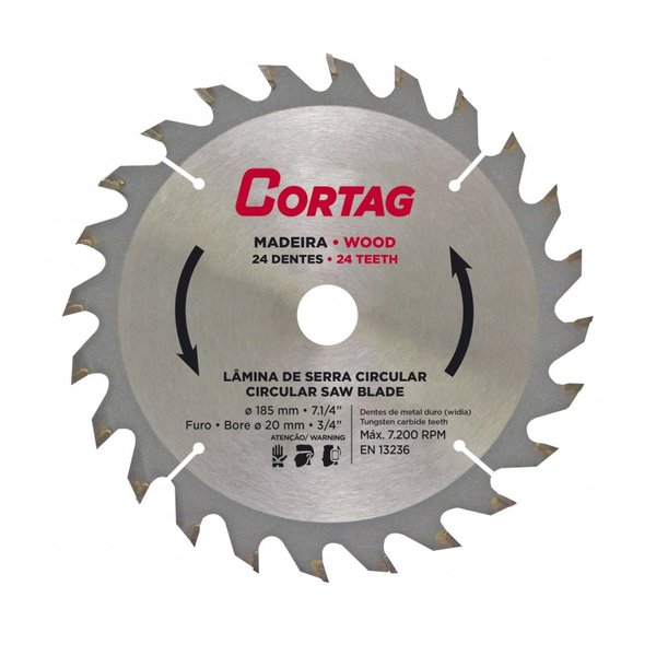 lamina de serra circular para madeira 24 dentes o 185 mm