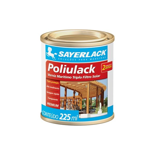verniz brilhante poliulack transparente 225ml sayerlack
