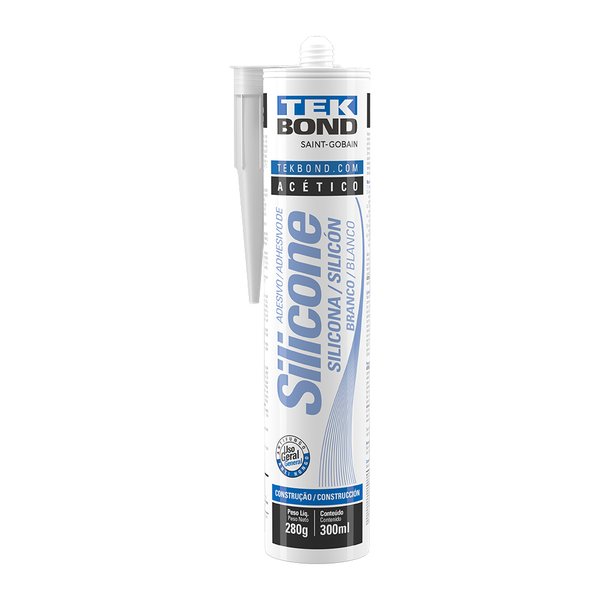 adesivo silicone acetico branco 280g 300ml construcao tekbond saint gobain 22004002000